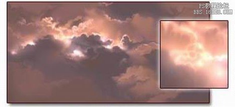 Photoshop制作阳光穿透的卷积云彩效果